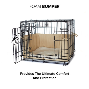 dog cage and bed