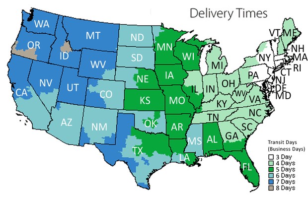 UPS Shipping Map